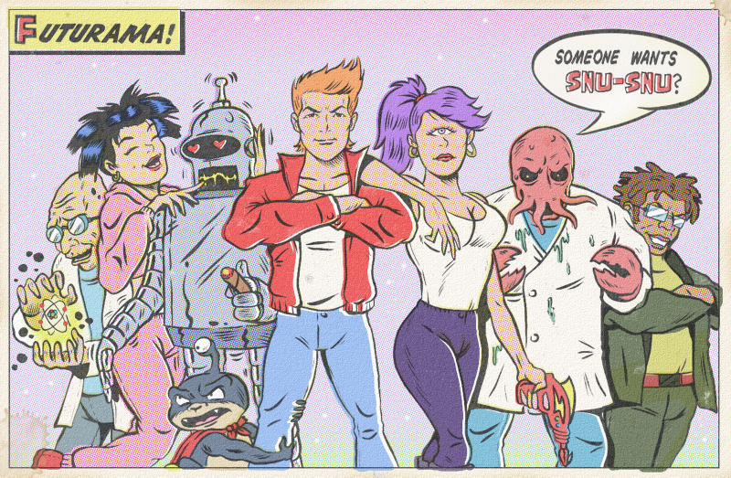 Illustration for article titled What if Adventure Time and Futurama were retro comic books?